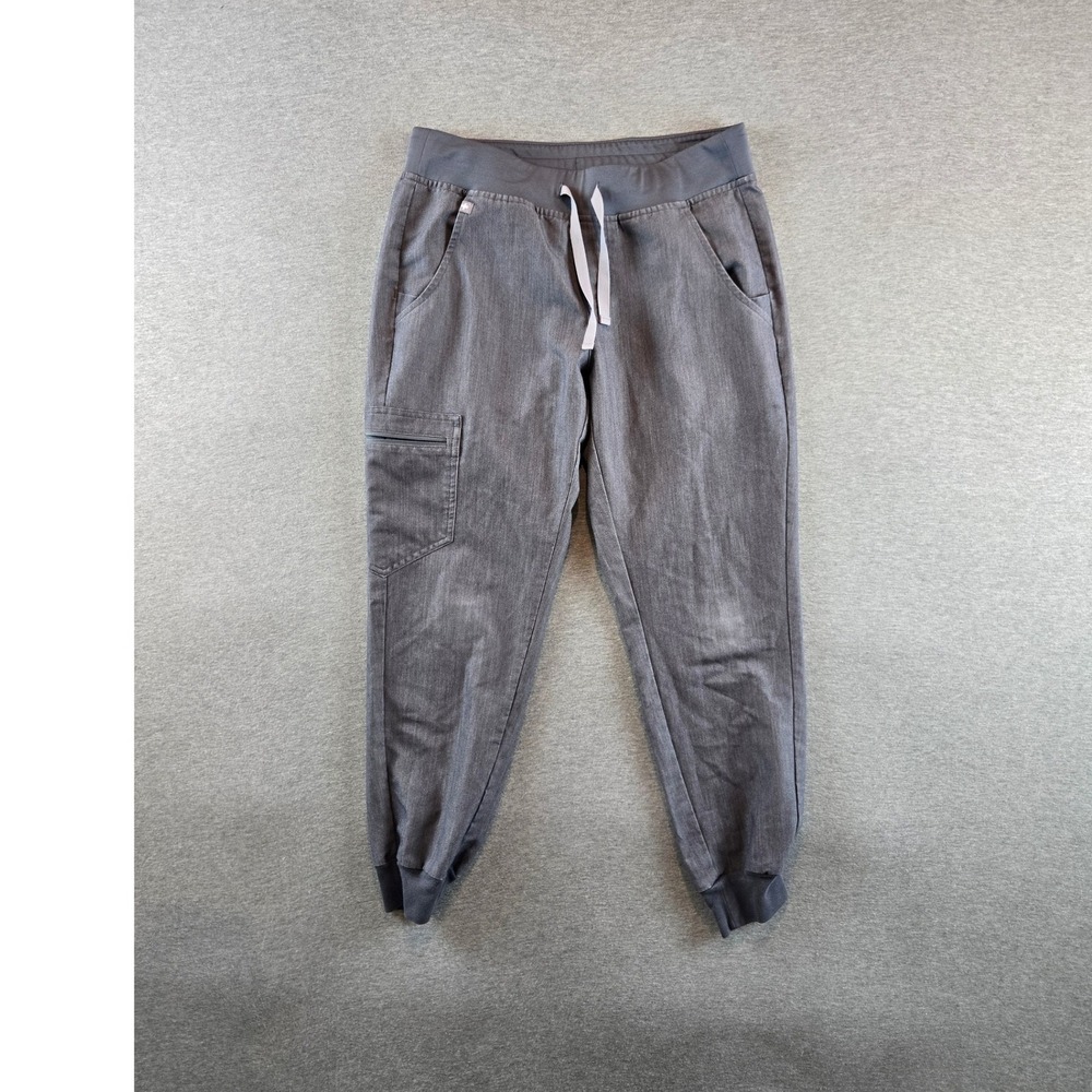 FIGS Zamora Joggers Women's S Slate Grey Scrub Bottoms FIONX Fabric Drawstrings
